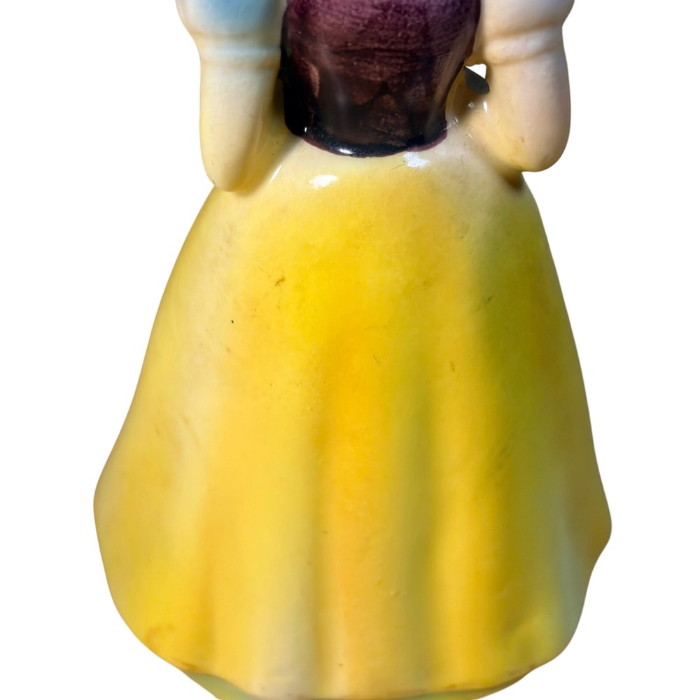 VTG 1960 Disney Snow White Figurine Ceramic Yellow Dress Walt Disney Prod - Picture 5 of 15